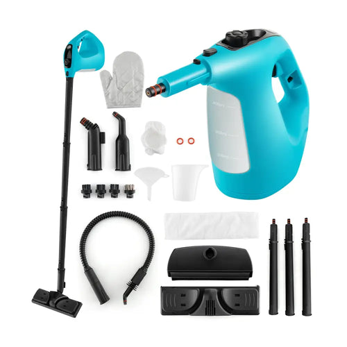 1400W Handheld Steam Cleaner with 14-Piece Accessory Kit and Child Lock-Blue - Blue - Vacuums & Cleaners