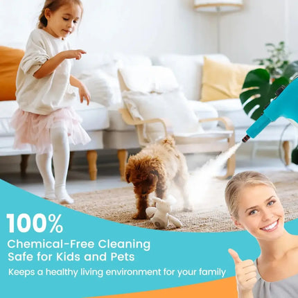 1400W Handheld Steam Cleaner with 14-Piece Accessory Kit and Child Lock-Blue Costway