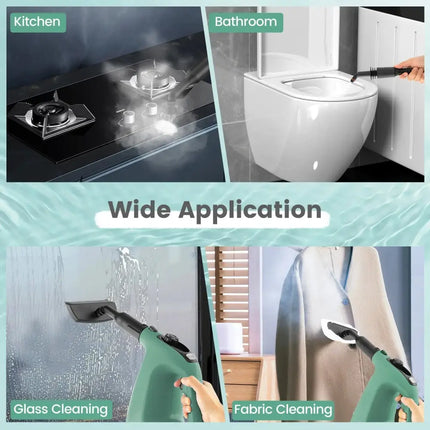 1400W Handheld Steam Cleaner with 14-Piece Accessory Kit and Child Lock-Green Costway