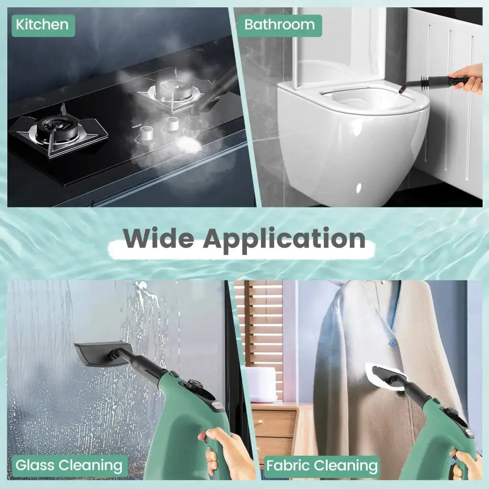 1400W Handheld Steam Cleaner with 14-Piece Accessory Kit and Child Lock-Green Costway