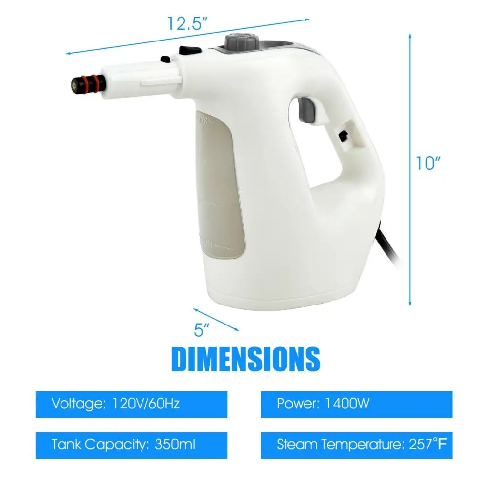 1400W Handheld Steam Cleaner with 14-Piece Accessory Kit and Child Lock-Gray - Gray - Vacuums & Cleaners