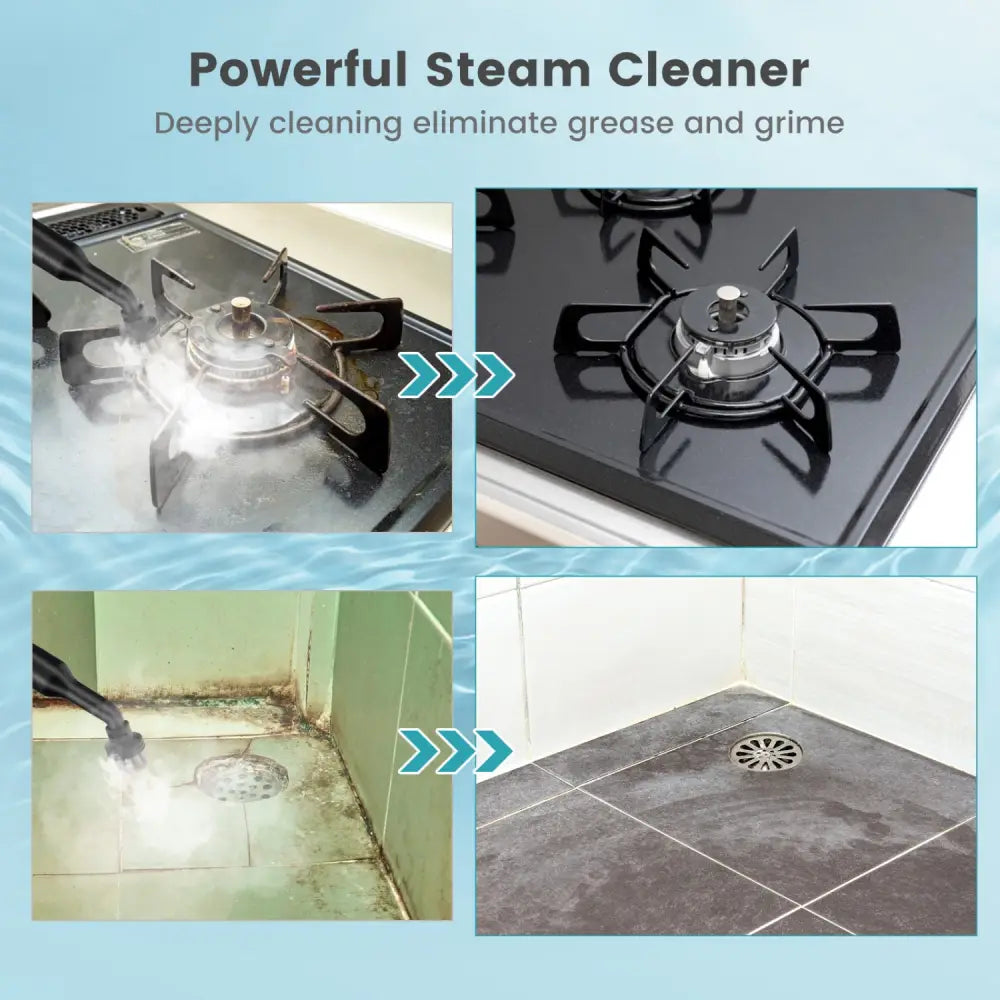 1400W Handheld Steam Cleaner with 14-Piece Accessory Kit and Child Lock-Blue - Blue - Vacuums & Cleaners