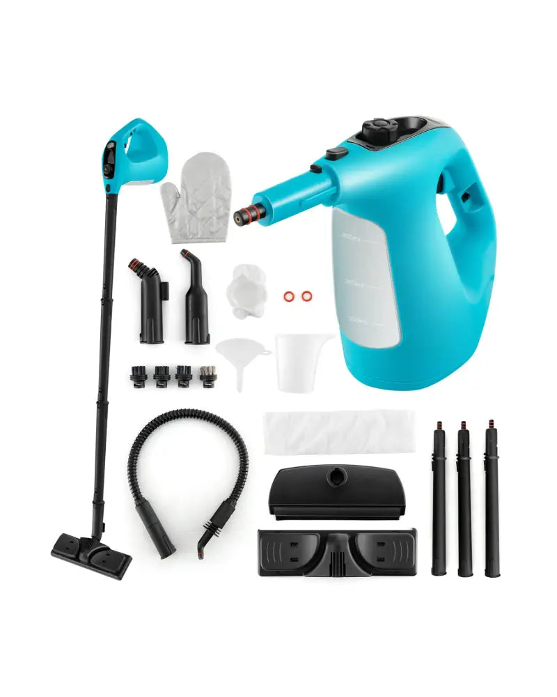 1400W Handheld Steam Cleaner with 14-Piece Accessory Kit and Child Lock-Blue - Blue - Vacuums & Cleaners