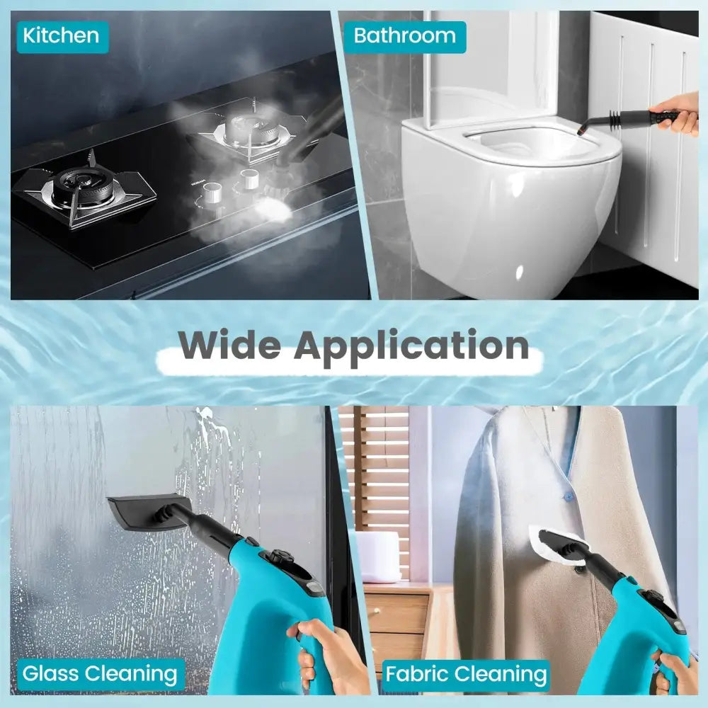 1400W Handheld Steam Cleaner with 14-Piece Accessory Kit and Child Lock-Blue Costway