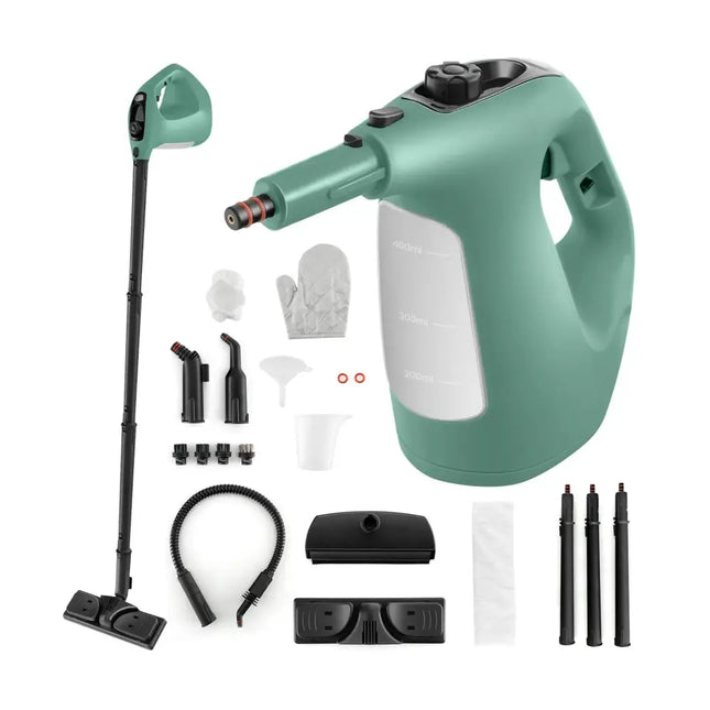 1400W Handheld Steam Cleaner with 14-Piece Accessory Kit and Child Lock-Green Costway