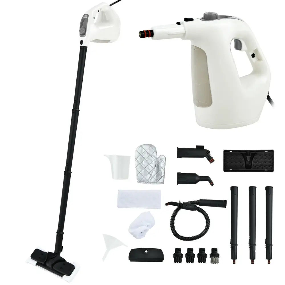 1400W Handheld Steam Cleaner with 14-Piece Accessory Kit and Child Lock-Gray - Gray - Vacuums & Cleaners