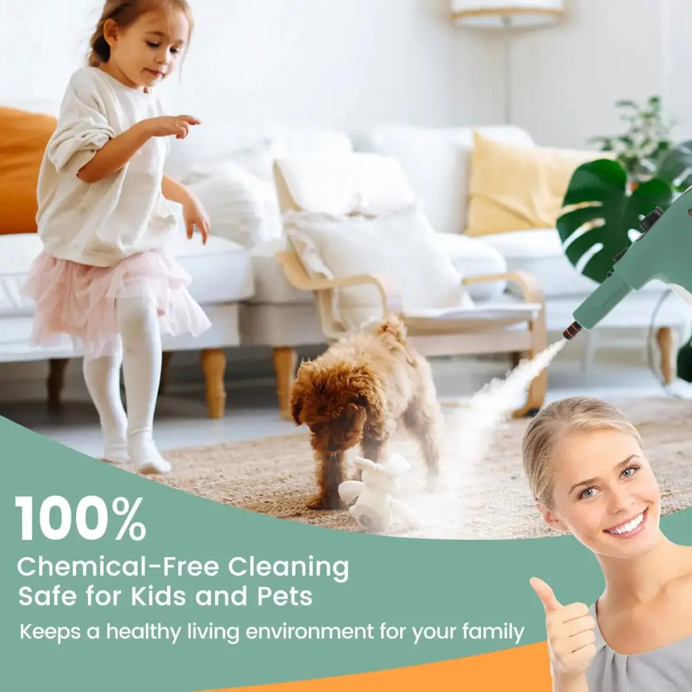 1400W Handheld Steam Cleaner with 14-Piece Accessory Kit and Child Lock-Green Costway