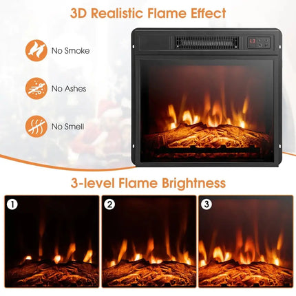 1400W TV Stand Electric Fireplace Mantel with Remote Control-Natural Costway