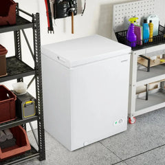141 L/5 Cu.Ft Compact Chest Freezer with 7-Gear Adjustable Temperature-White Costway