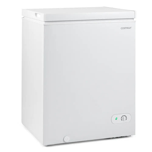 141 L/5 Cu.Ft Compact Chest Freezer with 7-Gear Adjustable Temperature-White - White - Freezers