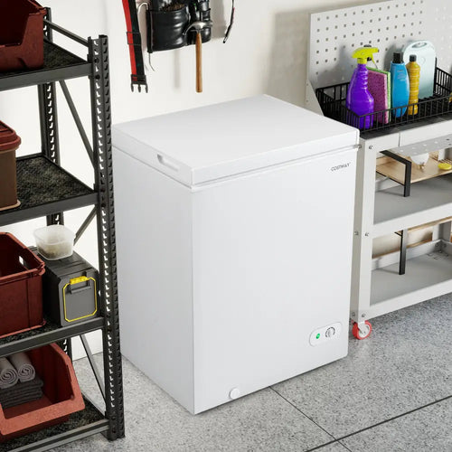 141 L/5 Cu.Ft Compact Chest Freezer with 7-Gear Adjustable Temperature-White - White - Freezers