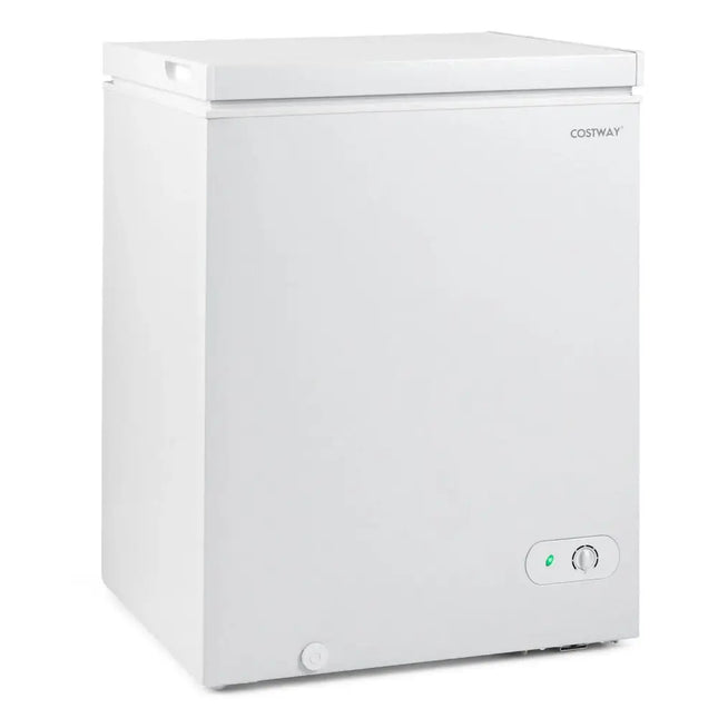141 L/5 Cu.Ft Compact Chest Freezer with 7-Gear Adjustable Temperature-White Costway