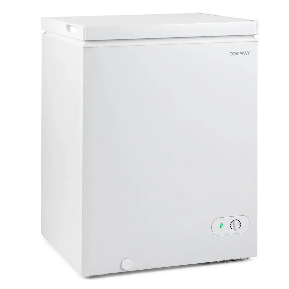 141 L/5 Cu.Ft Compact Chest Freezer with 7-Gear Adjustable Temperature-White Costway