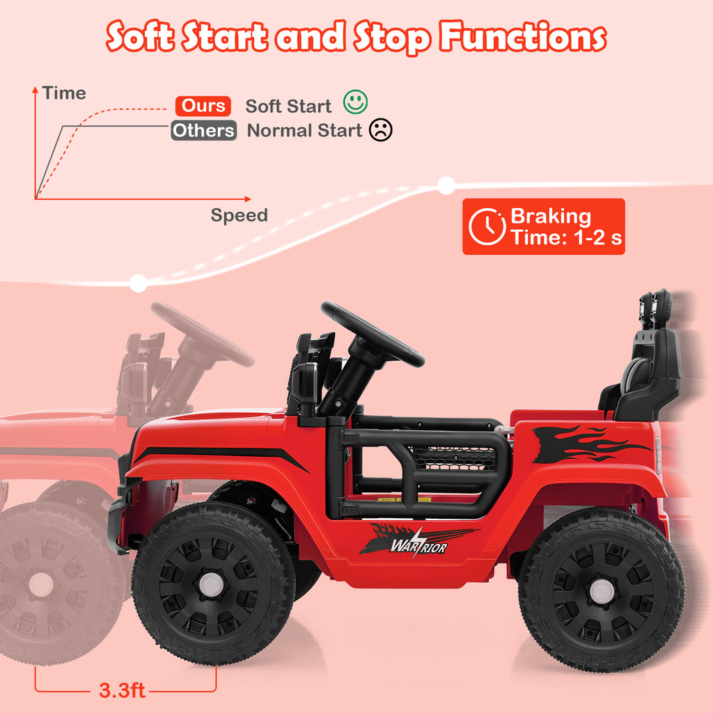 12V Kids Ride on Truck Car Battery Powered Electric Vehicle-Red