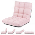 14-Position Adjustable Folding Lazy Gaming Sofa-Light Pink
