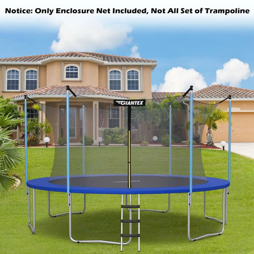 14Ft Replacement Weather-Resistant Trampoline Safety Enclosure Net - Black - Trampoline Accessories