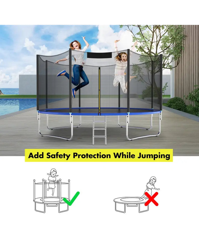 15/16 Feet Trampoline Replacement Safety Net-15 ft - Black - Trampoline Accessories