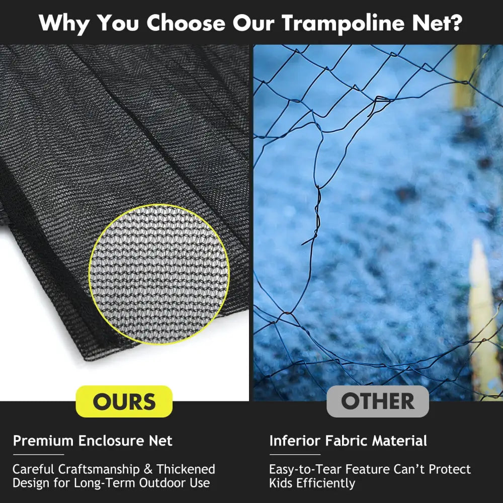 15/16 Feet Trampoline Replacement Safety Net-15 ft - Black - Trampoline Accessories