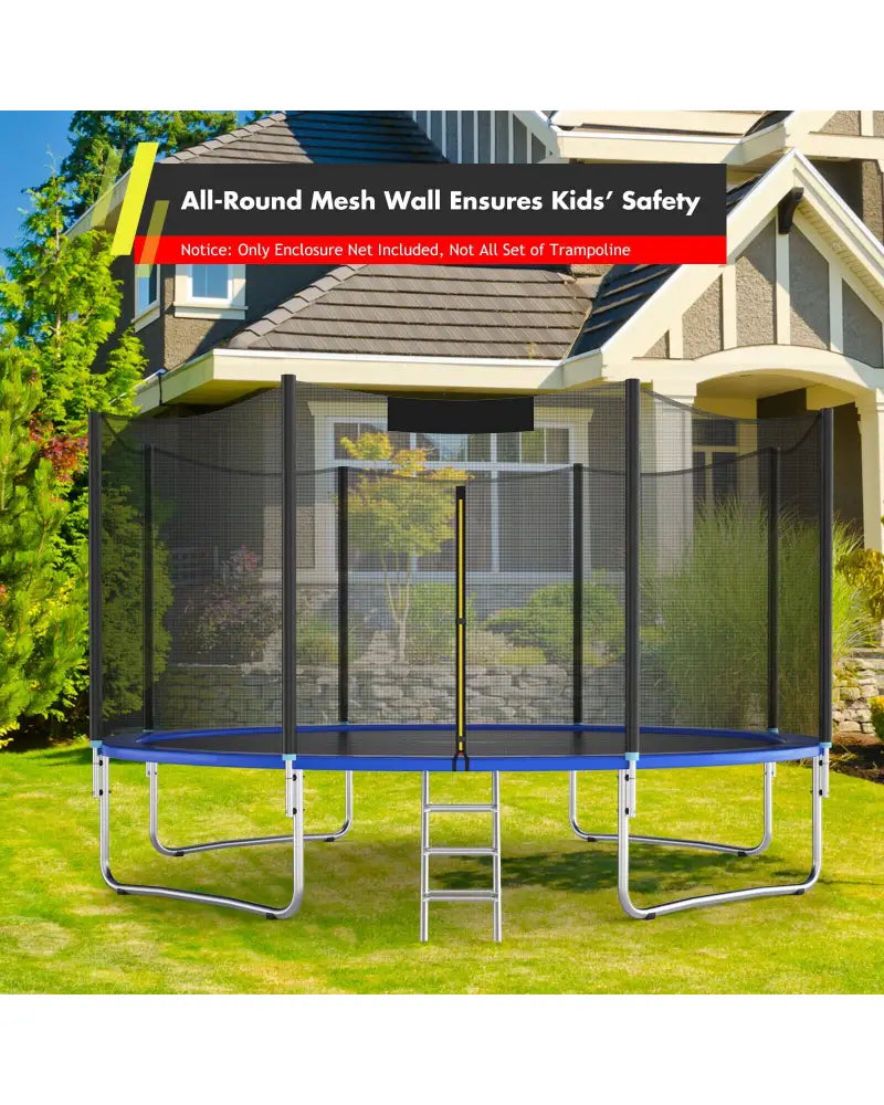 15/16 Feet Trampoline Replacement Safety Net-15 ft - Black - Trampoline Accessories