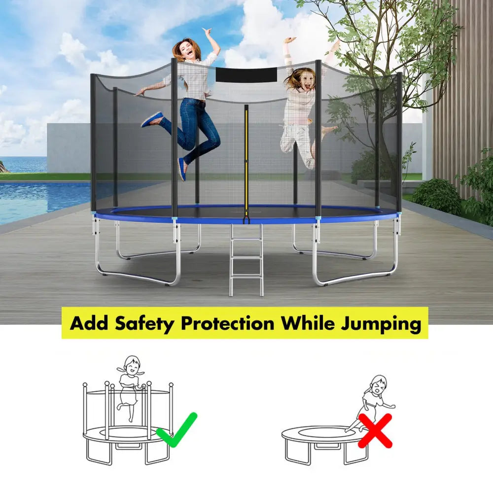 15/16 Feet Trampoline Replacement Safety Net-15 ft - Black - Trampoline Accessories