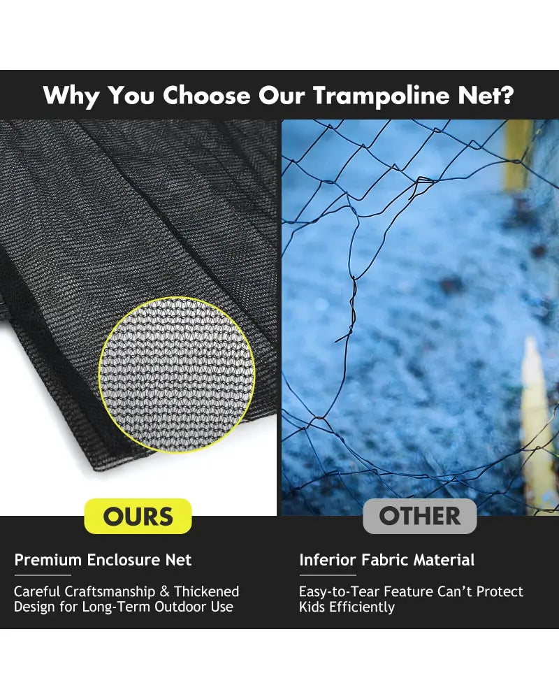 15/16 Feet Trampoline Replacement Safety Net-15 ft - Black - Trampoline Accessories