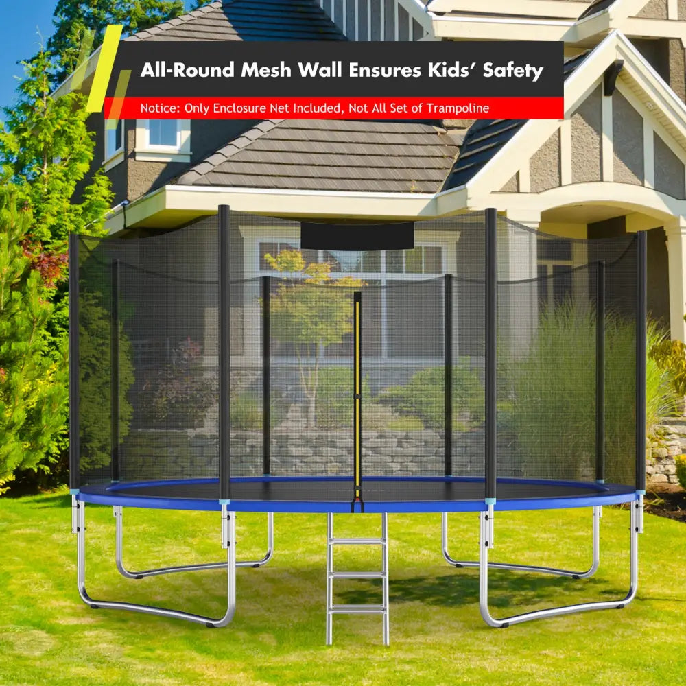 15/16 Feet Trampoline Replacement Safety Net-16 ft - Black - Trampoline Accessories
