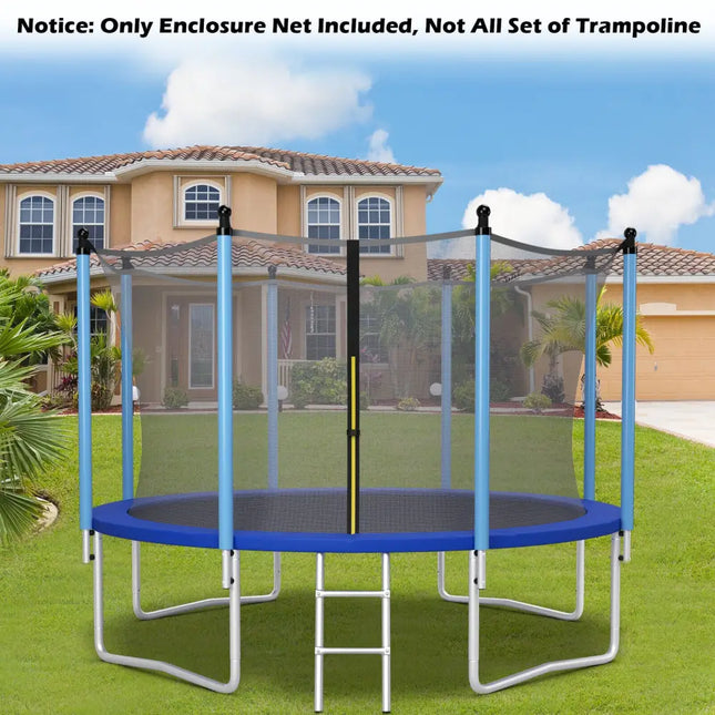 15/16 Feet Trampoline Replacement Safety Net with Adjustable Straps-16 ft - Black - Trampoline Accessories