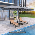 15.5 FT Extra-Large Patio Umbrella with LED Solar Lights and Crank Handle-Gray - Gray - Outdoor Umbrellas