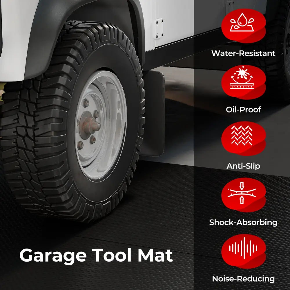 15.5 x 7.7 FT Garage Tool Mats 7 mm Thickened PE Mechanic Pads Pack of 4 - Garages