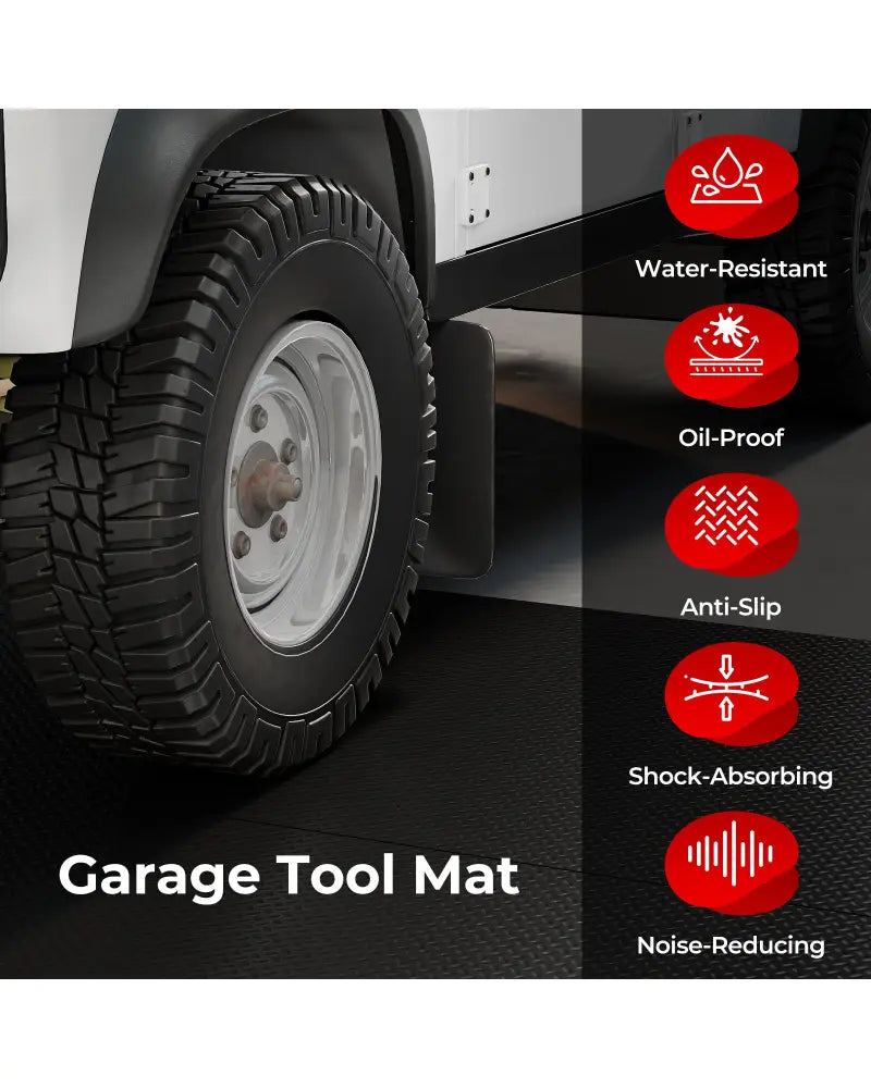 15.5 x 7.7 FT Garage Tool Mats 7 mm Thickened PE Mechanic Pads Pack of 4 - Garages