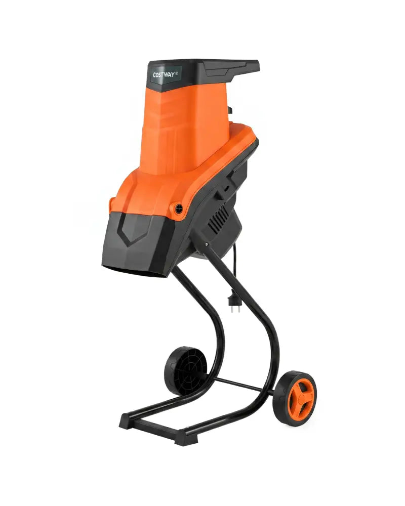 15-Amp Electric Wood Chipper Shredder Mulcher with 1.8 Inch Max Cutting Diameter-Orange - Orange - Lawn Care Tools