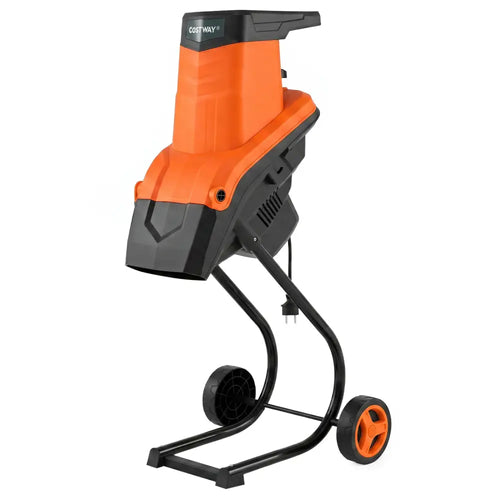 15-Amp Electric Wood Chipper Shredder Mulcher with 1.8 Inch Max Cutting Diameter-Orange - Orange - Lawn Care Tools