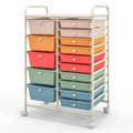 15-Drawer Utility Rolling Organizer Cart-Deep Multicolor - Deep Multicolor - File Cabinets