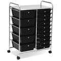 15-Drawer Utility Rolling Organizer Cart Multi-Use Storage-Black Costway