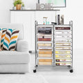15-Drawer Utility Rolling Organizer Cart Multi-Use Storage-Clear - Transparent - File Cabinets