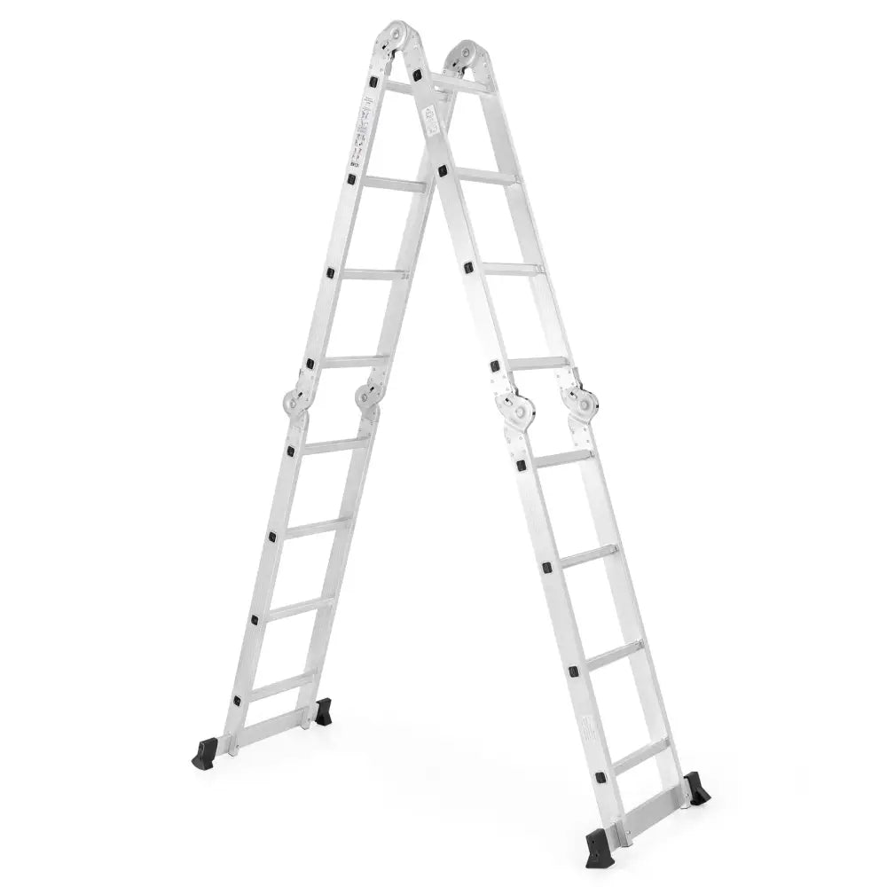 15 Feet Folding Aluminum Ladder with Safe Locking Hinge - Garages