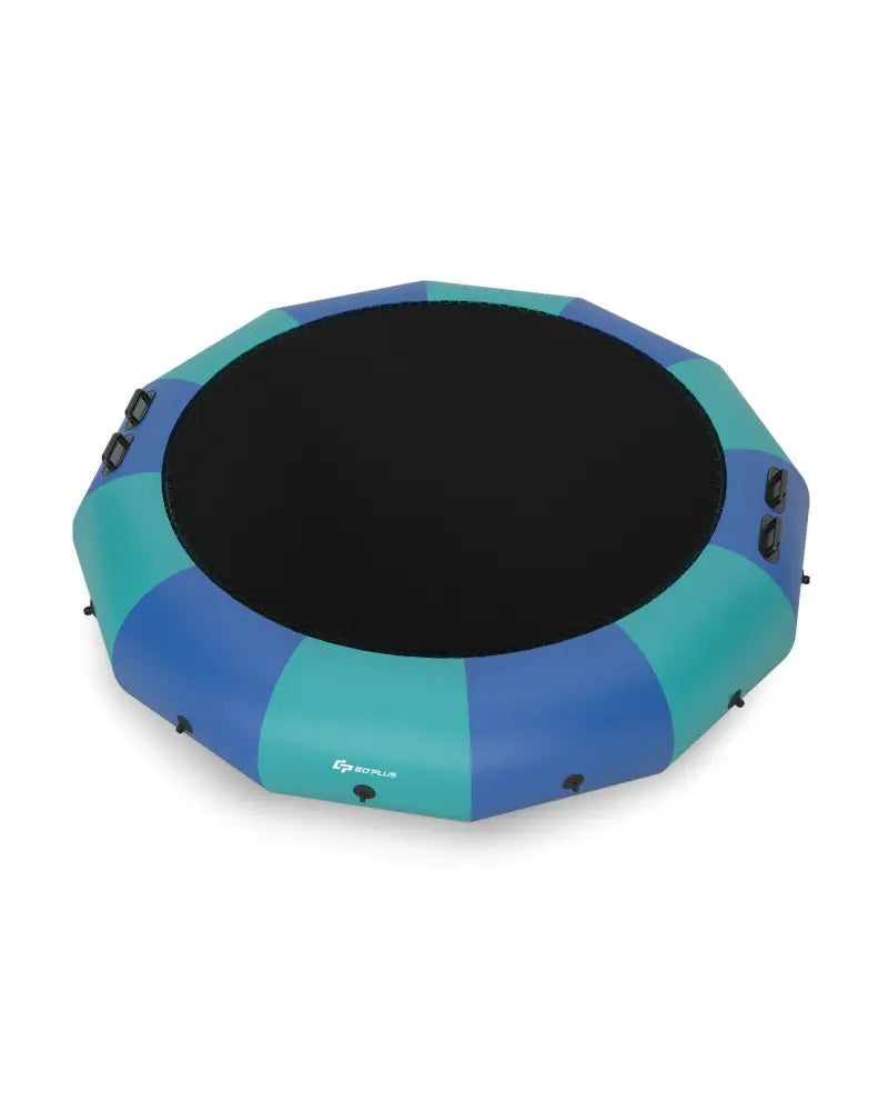 15 Feet Inflatable Splash Padded Water Bouncer Trampoline-Blue - Blue - Trampolines