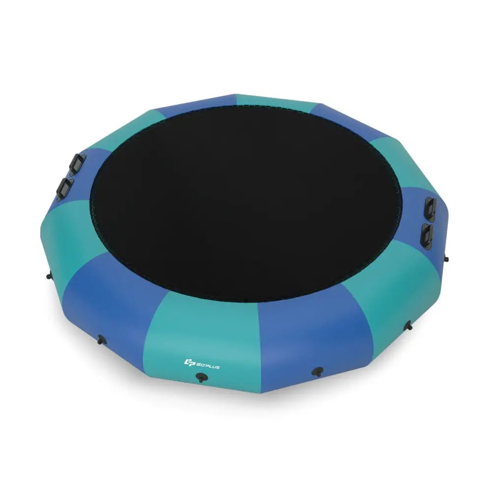 15 Feet Inflatable Splash Padded Water Bouncer Trampoline-Blue - Blue - Trampolines