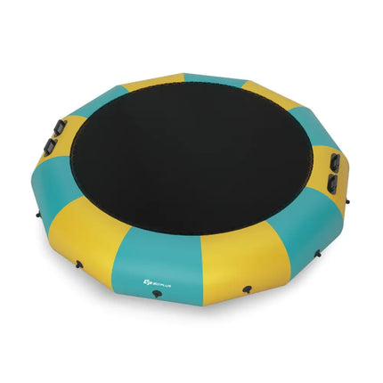 15 Feet Inflatable Splash Padded Water Bouncer Trampoline-Yellow - Yellow - Trampolines