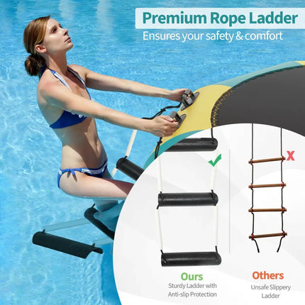 15 Feet Inflatable Splash Padded Water Bouncer Trampoline-Yellow - Yellow - Trampolines
