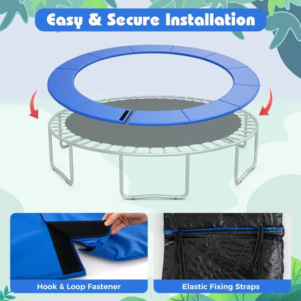 15 Feet Trampoline Pad Replacement Safety Pad with Fixing Straps (Blue) - Blue - Outdoor Play