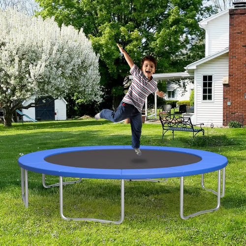 15 Feet Trampoline Pad Replacement Safety Pad with Fixing Straps (Blue) - Blue - Outdoor Play