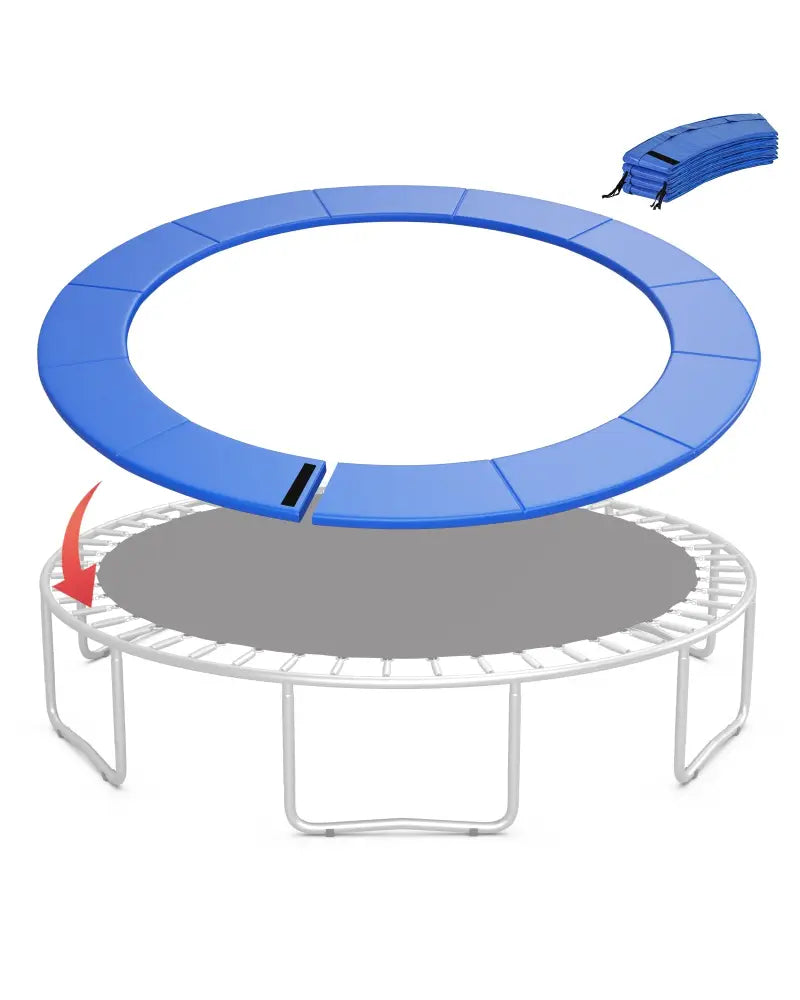 15 Feet Trampoline Pad Replacement Safety Pad with Fixing Straps (Blue) - Blue - Outdoor Play