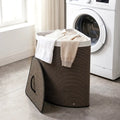 15 Gal Capacity Bamboo Laundry Hamper with Removable Liner-Black - Black - Laundry Baskets