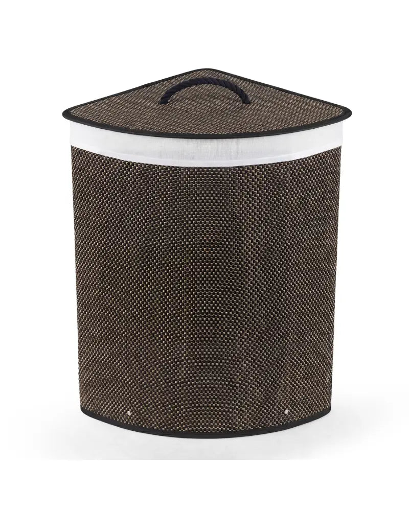 15 Gal Capacity Bamboo Laundry Hamper with Removable Liner-Black - Black - Laundry Baskets