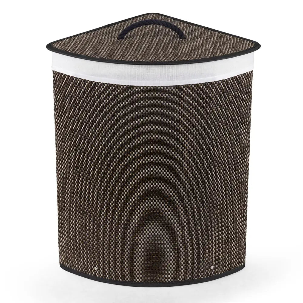 15 Gal Capacity Bamboo Laundry Hamper with Removable Liner-Black - Black - Laundry Baskets
