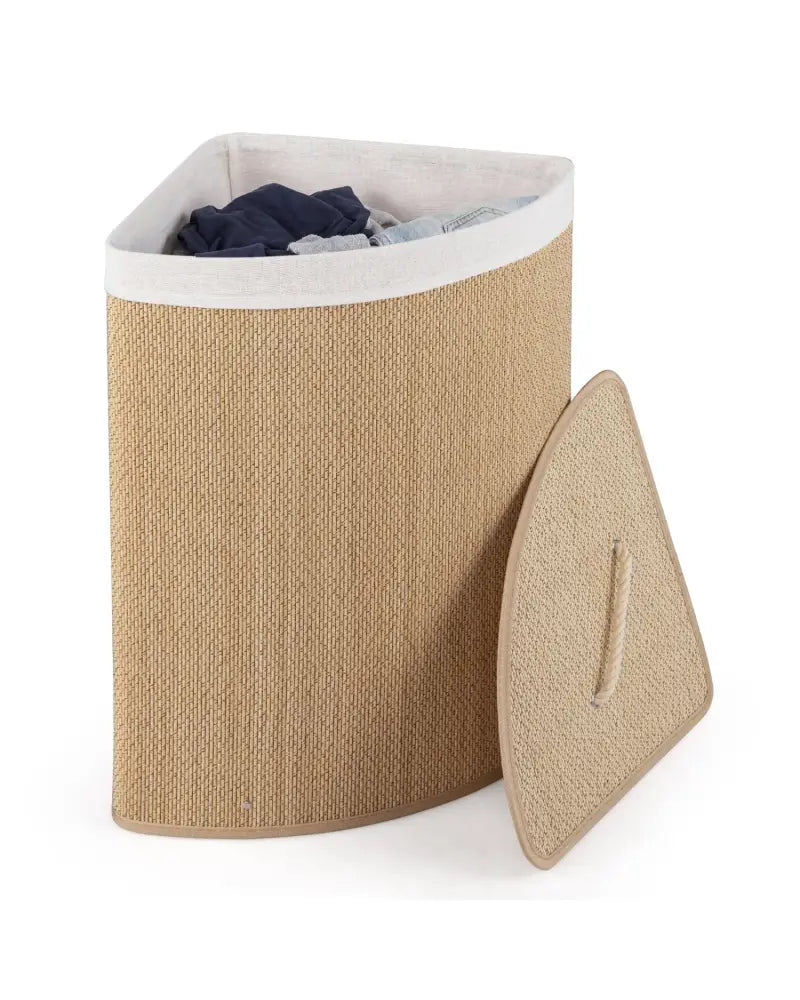 15 Gal Capacity Bamboo Laundry Hamper with Removable Liner-Natrual - Natural - Laundry Baskets
