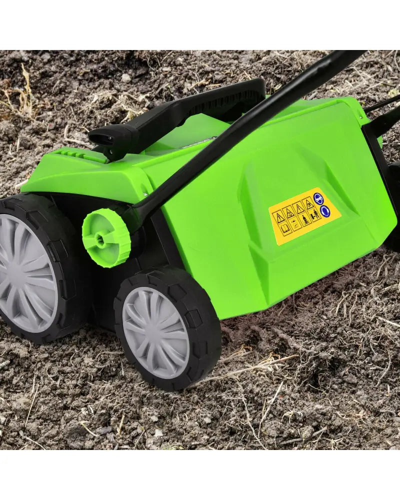 15 Inch 13 Amp Electric Scarifier with Collection Bag and Removable Blades-Green - Green - Lawn Care Tools