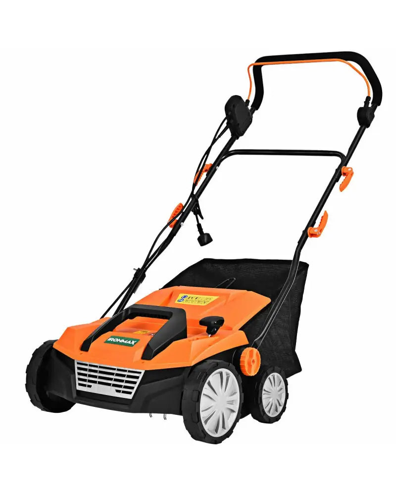 15 Inch 13 Amp Electric Scarifier with Collection Bag and Removable Blades-Orange - Orange - Lawn Care Tools