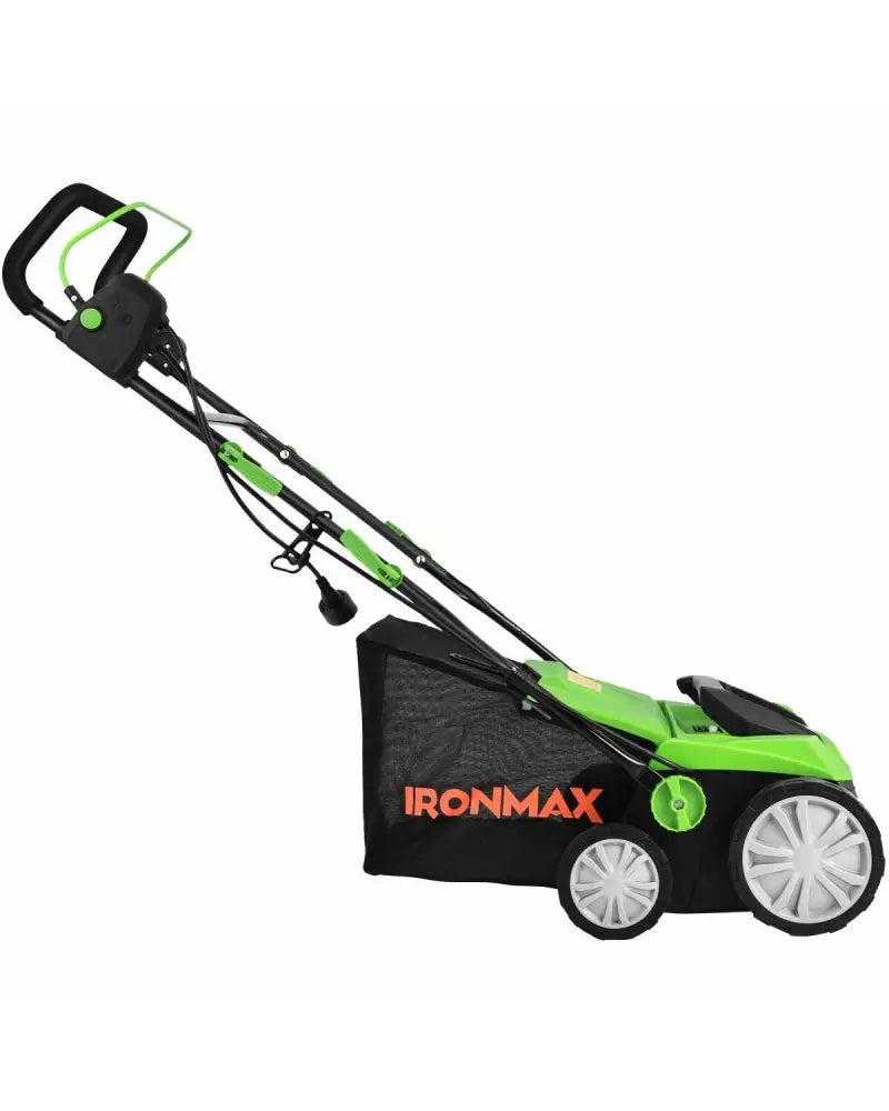 15 Inch 13 Amp Electric Scarifier with Collection Bag and Removable Blades-Green - Green - Lawn Care Tools